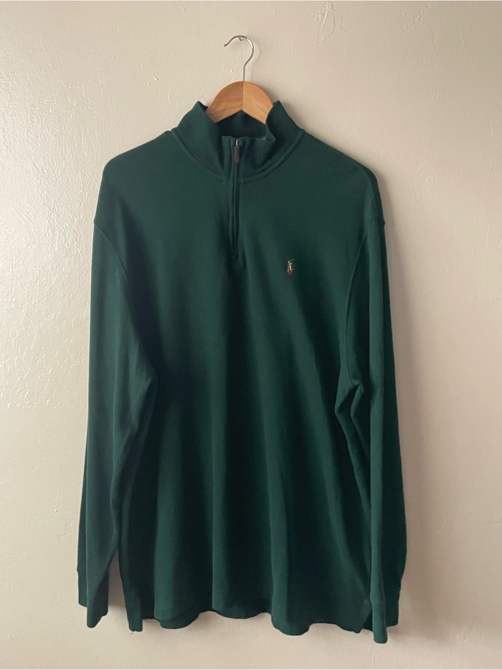 Polo Ralph Lauren estate rib Dark Green Half-Zip pullover Men's Sweatshirt